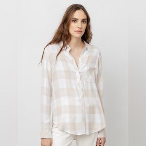 Rails, Hunter plaid flannel, Almond and White